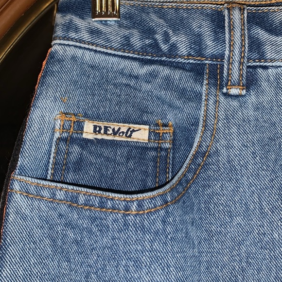 Vintage Deadstock Revolt High-Rise Midi Length Denim Skirt With Button Back - Picture 9 of 16